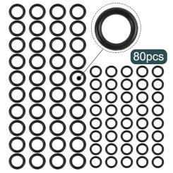 80Pcs Pressure Washer O-rings For 1/4'' M22 3/8'' Quick Connect Fittings Black Rubber O Ring Set Gaskets Seal