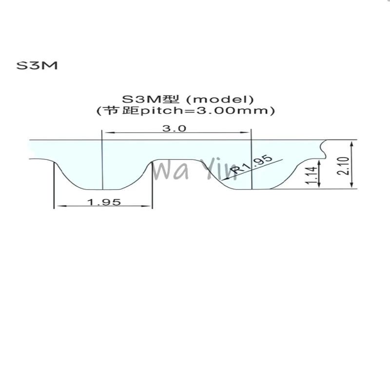 Description Picture 3 of itemS3M Industrial Rubber Transmission Belt Width 6-10-15-20-25mm Closed Synchronous Belt Circumference S3M315-S3M519MM