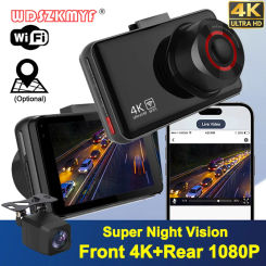 4K Front and Rear Camera Car Dvr WIFI Dash Cam for Cars GPS Camera for Vehicle Video Recorder Rear View Camera Night vision
