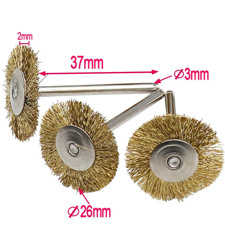 Description Picture 4 of item9pcs/set Brass Wire Wheel Brush Steel Wire Brushes Kit for Rotary Tool Dremel Drill Polishing Grinding Wheel Brush Accessories