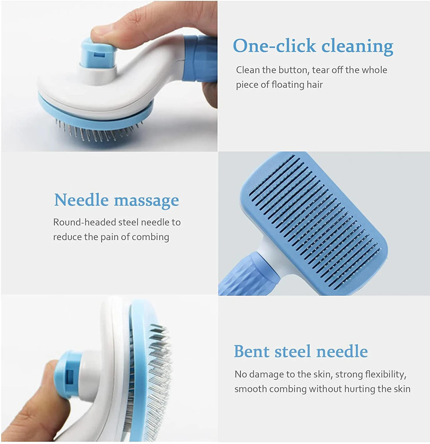 Description Picture 4 of itemDog Hair Remover Brush Cat Dog Hair Grooming And Care Comb For Long Hair Dog Pet Removes Hairs Cleaning Bath Brush Dog Supplies