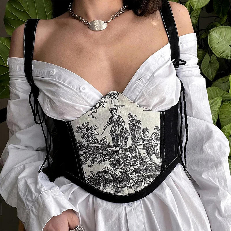 Description Picture 5 of itemVintage Floral Mujer Corset Belt Gothic Bustier For Women
