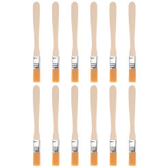 Uxcell 5" Paint Brush 0.5" Width Soft Nylon Bristle with Wood Handle for Wall, Cabinets, Fences Yellow 12 Pcs
