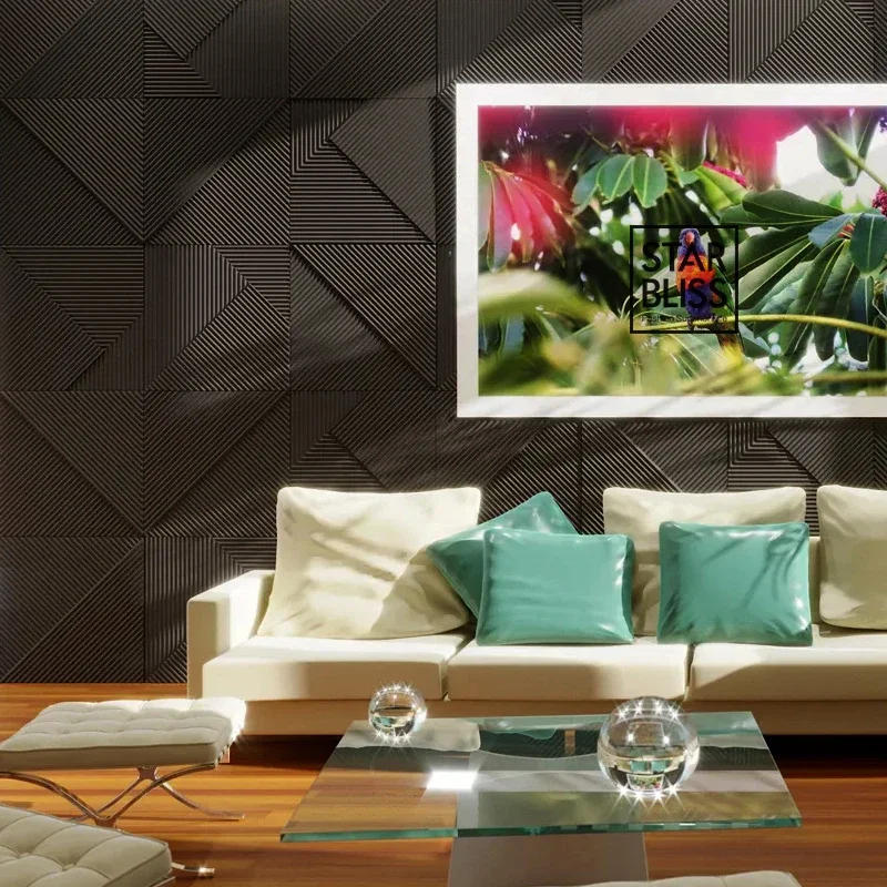 Description Picture 3 of item4pcs 50cm house wall renovation stereo 3D wall panel non-self-adhesive 3D wall sticker art tile wallpaper room bathroom ceiling