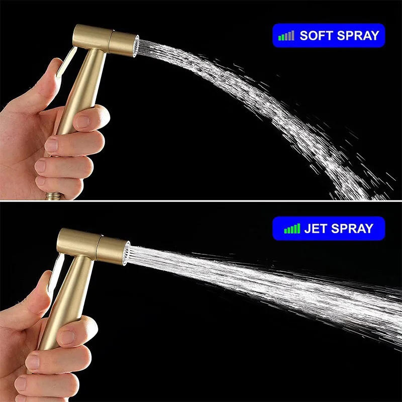 Description Picture 3 of itemStainless steel Gold Toilet Bidet Sprayer wc shower head set Douche Handheld water T valve Hose Muslim Kit bathroom cleaning o1
