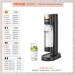 VEVOR Sparkling Water Maker Soda Maker Machine for Home Carbonating Seltzer Water Starter Kit with BPA free 1L PET Bottle