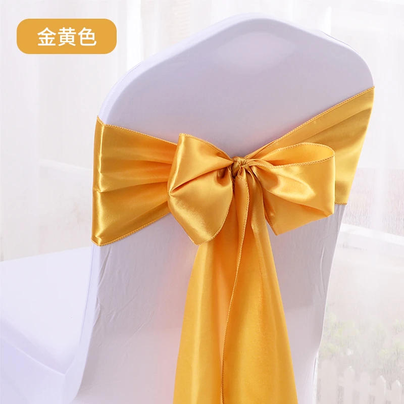 Description Picture 5 of itemWedding Satin Chair Sashes Ribbon Rose Gold Bows Tie for Banquet Party Event Supplies Birthday Baby Shower Chair Belt Decor