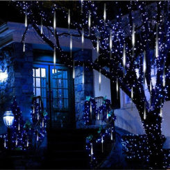 32/24/12 Tubes 30/50cm LED Meteor Shower Fairy String Garland Curtain Lights Christmas Decor Outdoor Wedding Street Garden Decor