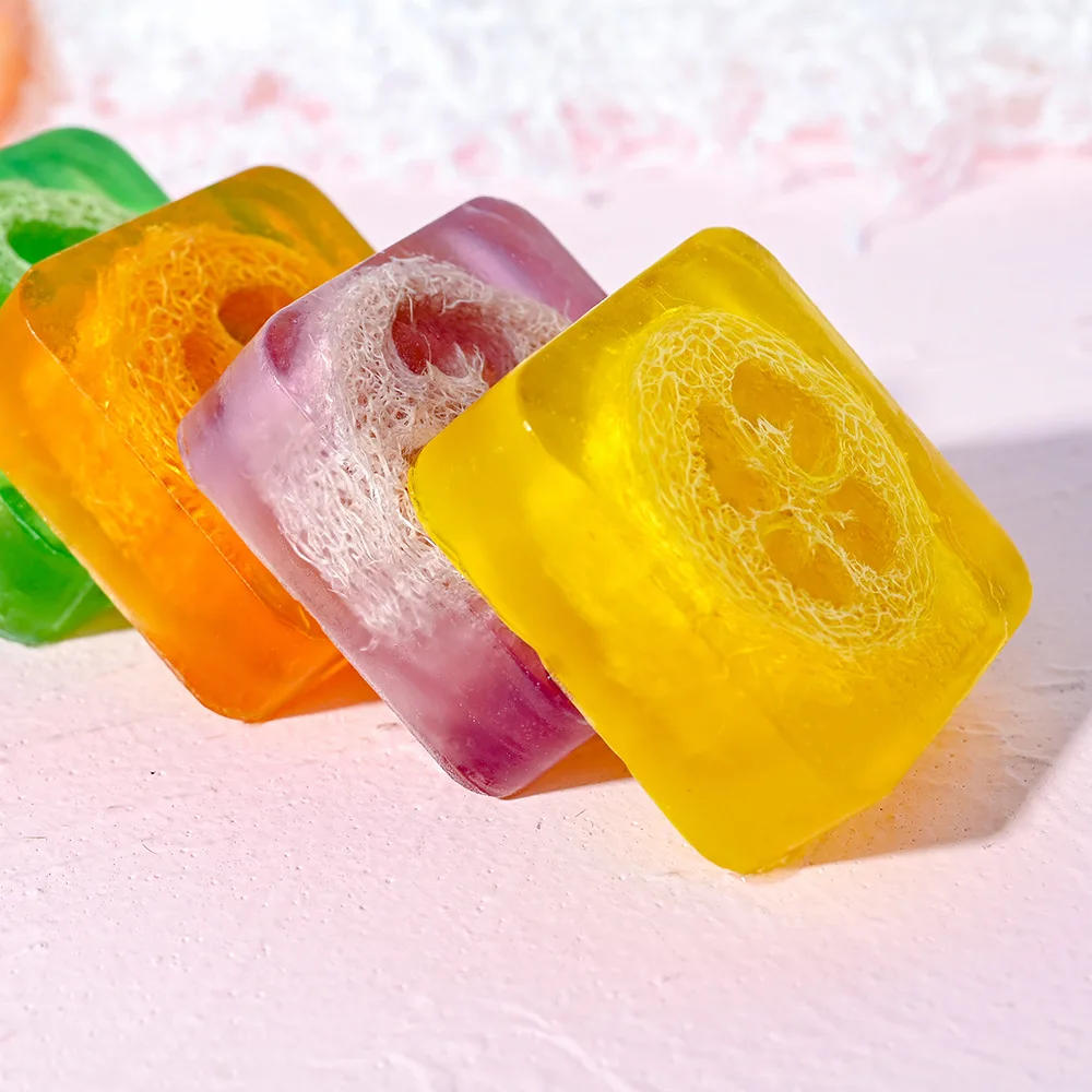 Description Picture 5 of itemNew Arrival Lemon Loofah Soap 100g Handmade Essential Oil Soap with Loofah Lavender Soap Rose Soap Kojic Acid Soap Turmeric Soap