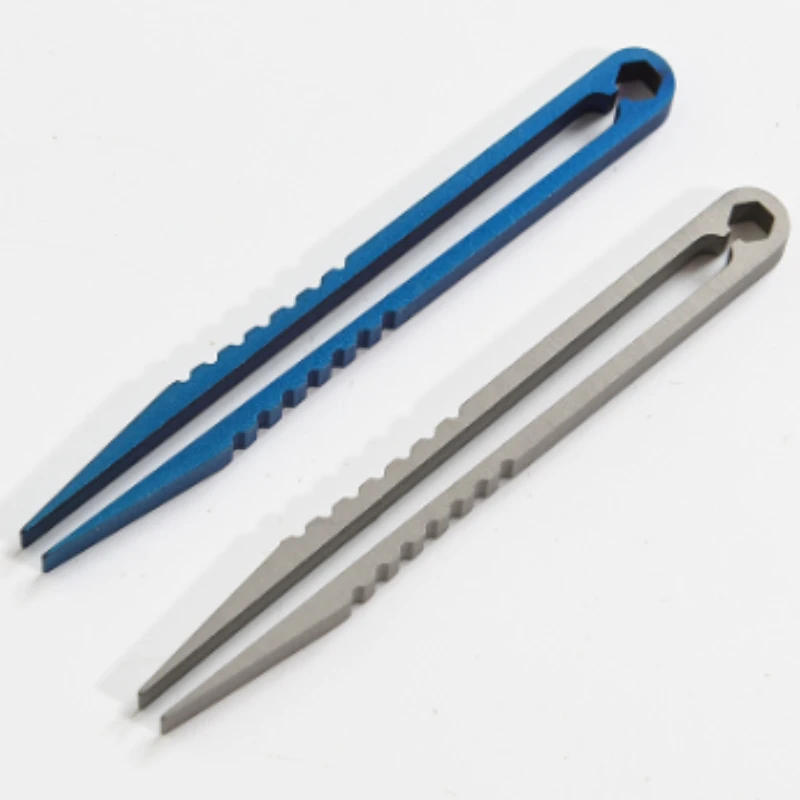 Description Picture 2 of item1pc Tweezers Titanium Lightweight Pickup Clamping Multi-Purpose Gadget Professional Camp Outdoor Pocket Maintenance Tool