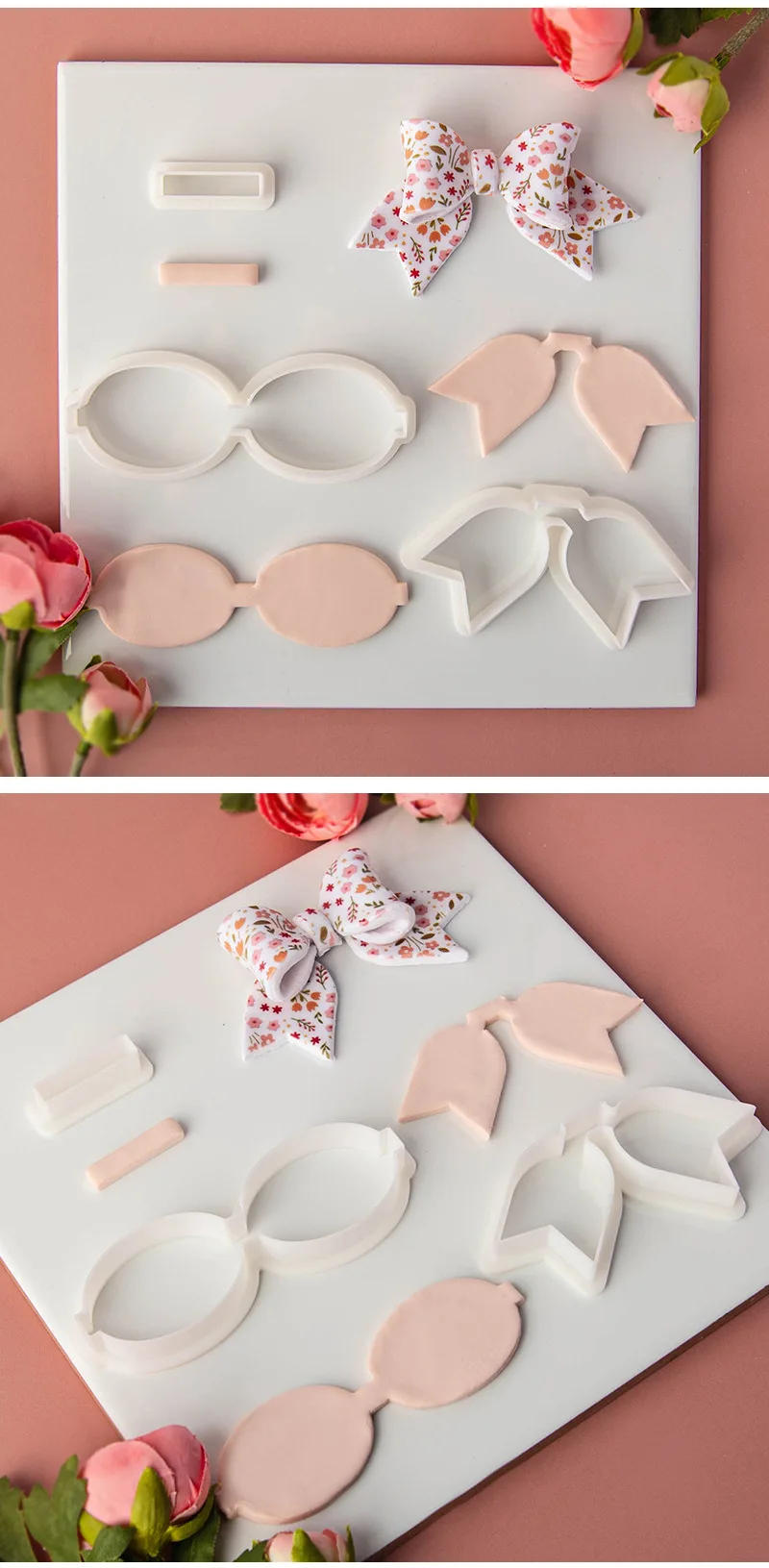 Description Picture 4 of item3PCS/SET Bow Series Polymer Clay Earrings Soft Pottery Mold DIY Bowknot Hairpins Brooch Jewelry Cutting Die Gift Making Tools