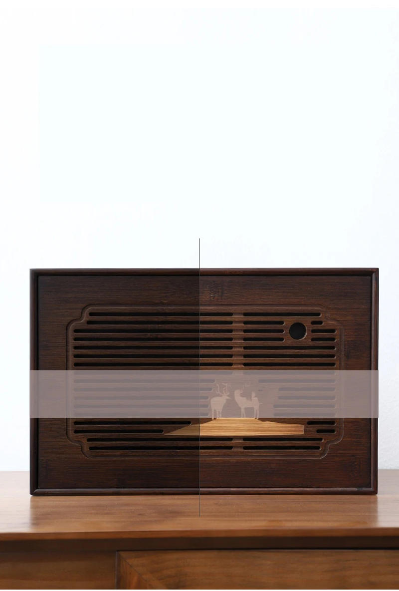 Description Picture 4 of itemChinese Natural Bamboo Tea Tray Water Storage Kung Fu Tea Set Household Rectangular Tea Board Chinese Tea Storage Tray