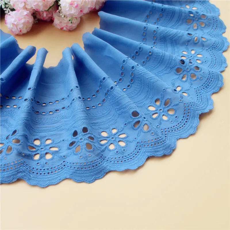 Description Picture 5 of itemCotton Embroidery Lace Trim, Sewing Accessories, 21cm Wide, DIY Handmade Skirt, Bedding Curtains, Lace Fabric, 2Yards Colors