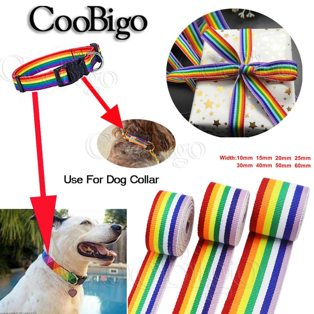 Description Picture 5 of item5Yards Polyester Webbing Rainbow Striped Ribbon Band Fabric Trim DIY Luggage Belts Bracelet Shoes Clothes Sewing Craft Supplies