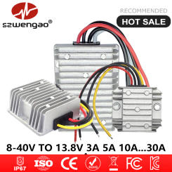 Buck Boost 8-40V to 13.8V 3A 5A 10A 15A 20A 25A 30A Step Up/down DC DC Converter Car Boat 13.8 Volt Voltage Regulator Stabilizer
