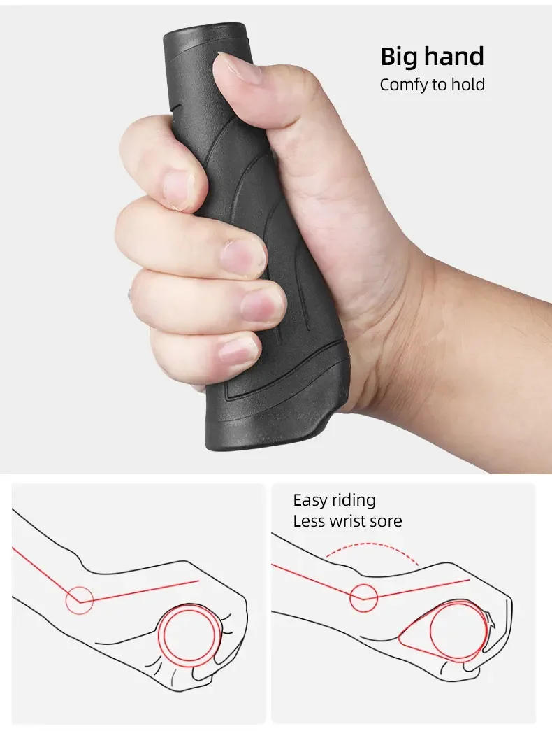 Description Picture 6 of itemDeemount Bicycle Grips Long Short 137mm 93mm Handlebar 22.2mm Rubber Casing Sheath Hand Rest Bar End Lock Swivel Handle P8 SP8