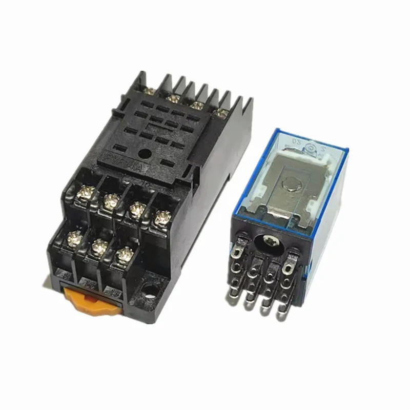 Description Picture 2 of itemMY4P HH54P MY4NJ DPDTMiniature Coil Generalelectromagnetic Intermediate Relay Switch WithSocket Base LED AC 110V 220V DC 12V 24V