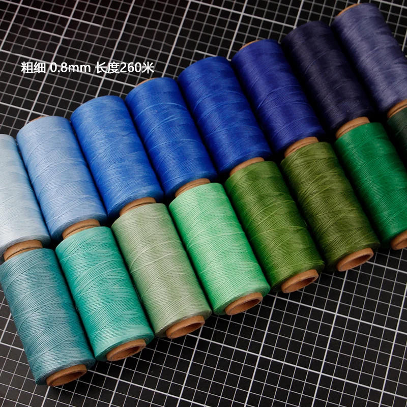 Description Picture 6 of itemHigh Quality Durable 260 Meters 0.8mm 150D Leather Waxed Flat Wax Thread Cord For DIY Handicraft Tool Hand Stitching Thread