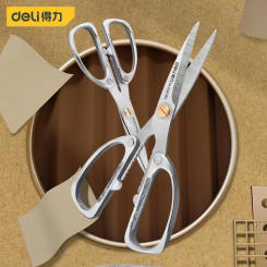 Deli Scissor Multifunction Industrial Stainles Steel Professional Kitchen Scissors Sewing Tailor Scissor Food Cloth Cutting Tool