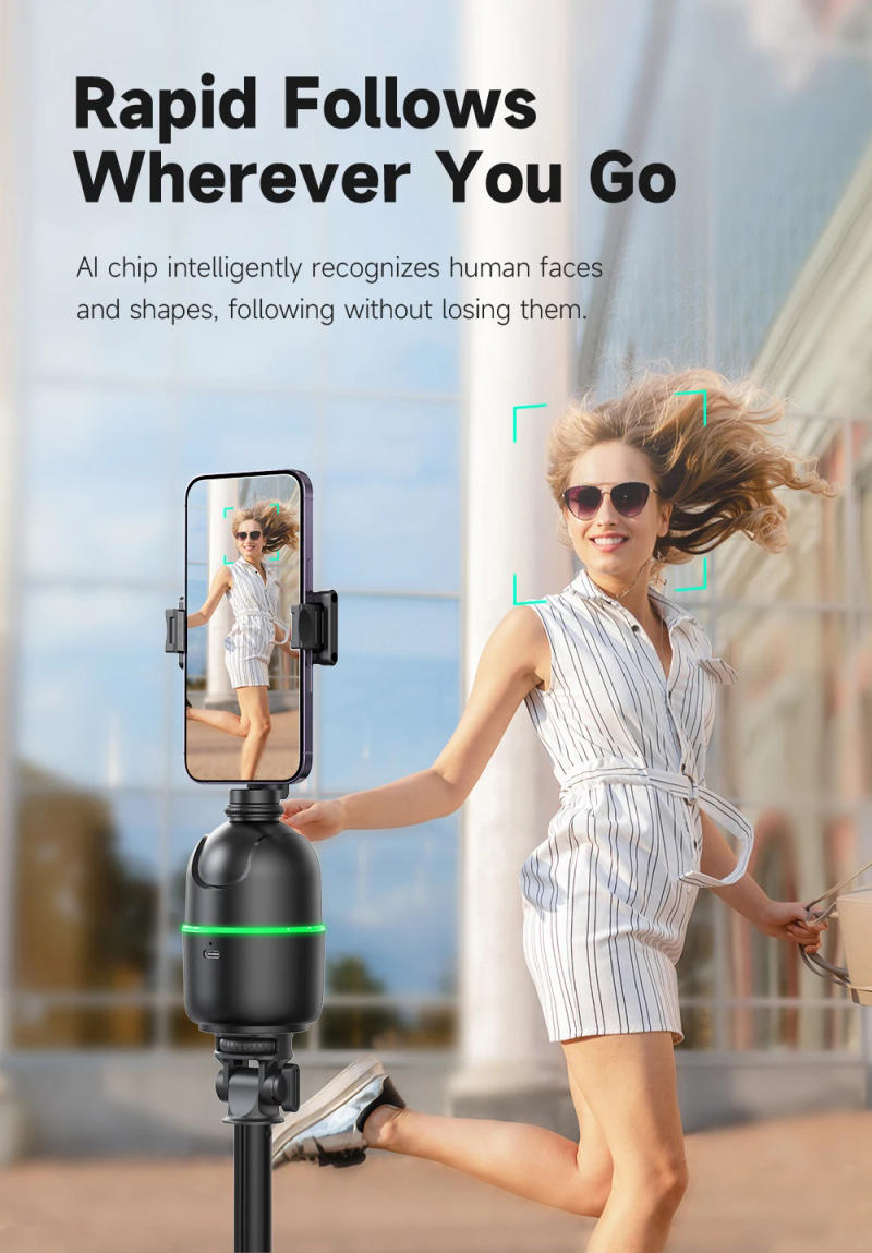 Description Picture 6 of itemTOKQI-P03 Auto Face Tracking Gimbal AI Smart 360° Rotation Desktop Phone Holder for Smartphone & Action Camera Vlog Stabilizer