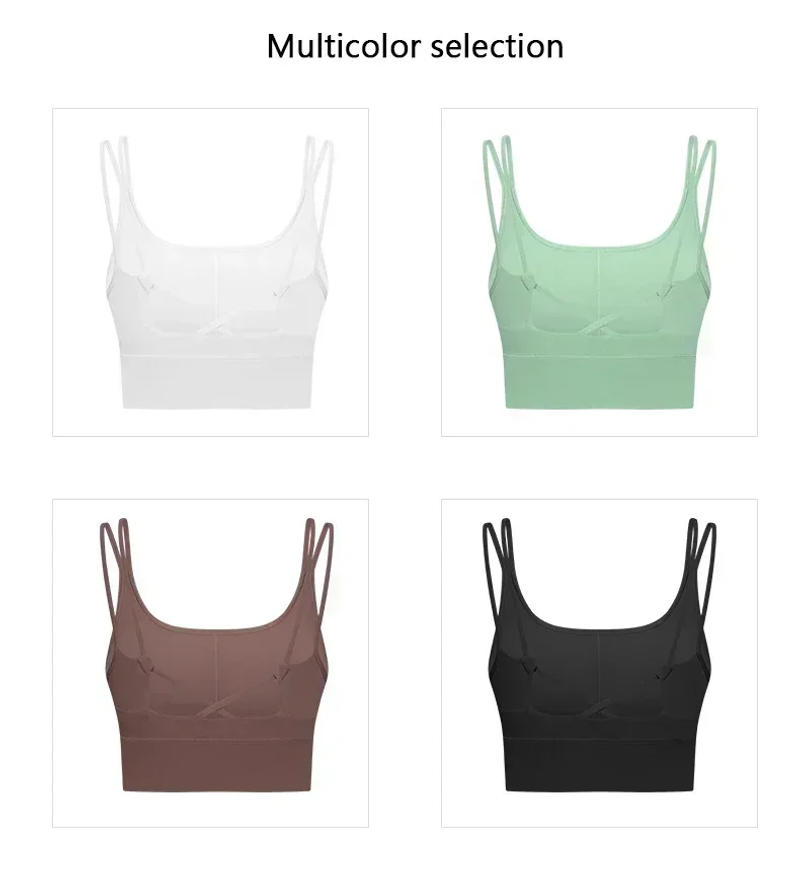 Description Picture 2 of itemLemon Women Yoga Sports Bra Gym Tank Top Outdoor Jogging Fitness Underwear Tube Top Sportswear Two-shoulder Strap Vest Clothing