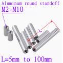 2-10pcs/lot Round aluminum stud spacer M2 M2.5 M3 M4 M5 M6 M8 M10 Aluminum Standoff rods For RC Multirotors