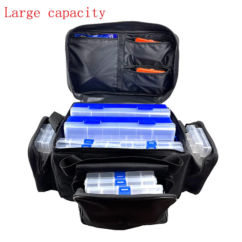 Description Picture 4 of itemNew 50*30*25cm Waterproof Fishing Bag Nylon Large Capacity Multi-Purpose Fishing Tackle Bag Two-Layer Outdoor Shoulder Bags