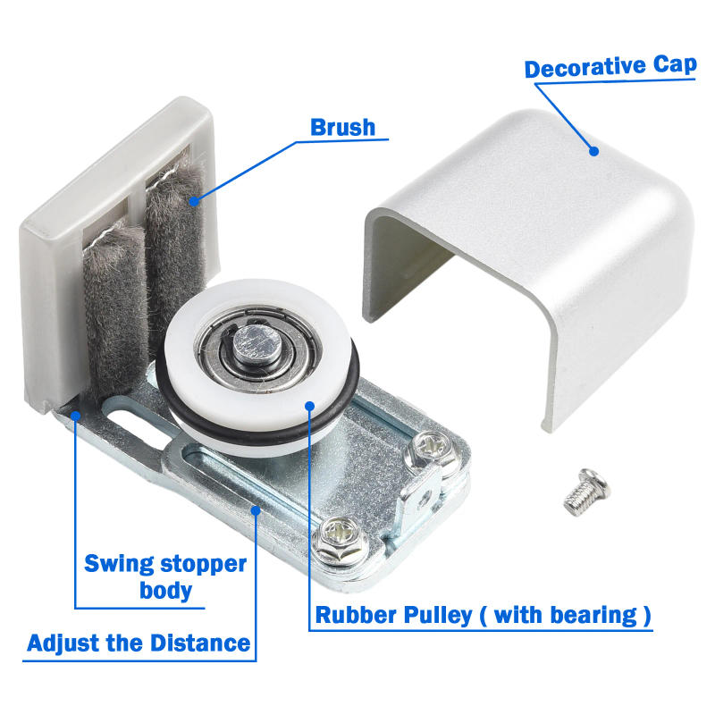 Description Picture 6 of itemFloor Guide Roller Installation Sliding Hardware Excellent Design Features Practical Real Silver Exterior Design