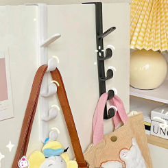 Bedroom Door Hanger Clothes Hanging Rack Hooks Purse Holder For Bags Rails Hangers Organizers Storage Hook Coat Drilling Home
