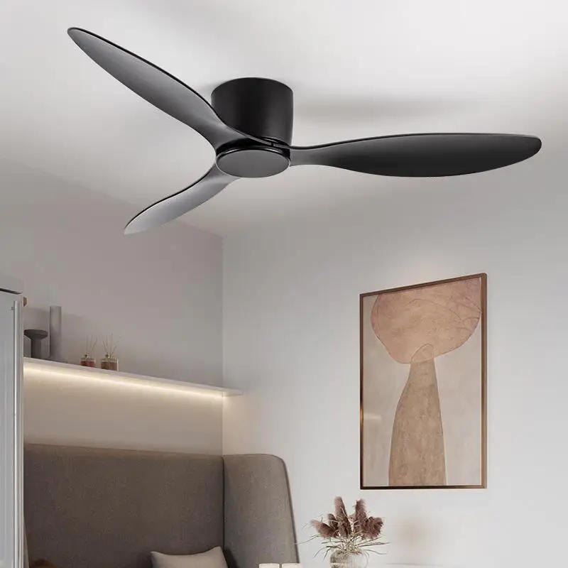 Description Picture 6 of itemLow Floor Ceiling Fans Only 42 Inch 52 Remote Control Cooling Fans Lamp Design Ceiling Fan With Light White wood Black Color FAN