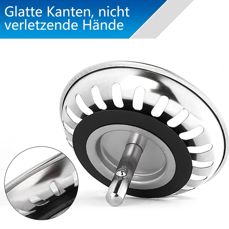 Description Picture 5 of item1PC Waste Plug Premium Kitchen Sink Strainer Replacement Basin Drain Filter Stainless Steel 80mm/82mm/84mm Fixing Pin Accessory