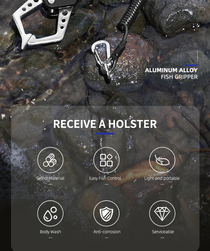 Description Picture 3 of itemMen's Gifts - Aluminum alloy fishing pliers, professional fishing lip pliers, fish control pliers, outdoor fishing accessories