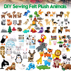 Sewing Kit for Kids Cute Animal Sewing Craft Set Forest Creatures DIY Sewing Felt Plush Animals for Beginners Educational Sewing