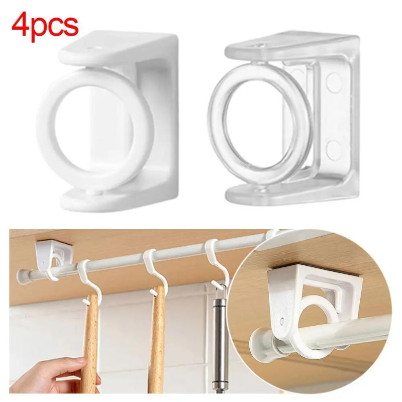 Description Picture 5 of item4Pcs Curtain Rod Holder Clothes Rail Bracket Hooks Self Adhesive Clamp Hooks High Quality Furniture Accessories Hardware