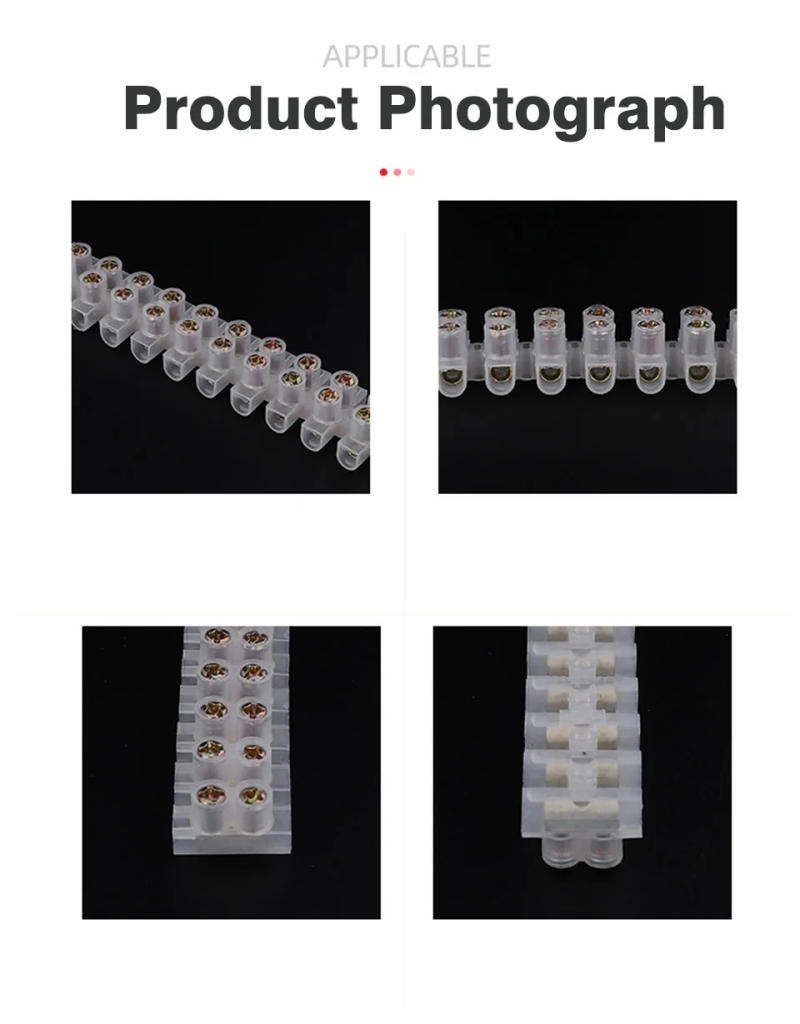 Description Picture 3 of itemDual Row 12 Position Plastic Terminal Block Wire Connector X3-0512 X3-1012 X3-2012 X3-3012 X3-6012 30A 60A Quick docking