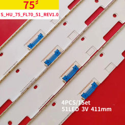 4PCS LED Backlight strip 51lamps for 75" TV UA75MU6300JXXZ UA75MU7700JXXZ S_HU_75_FL70_51_REV1.0