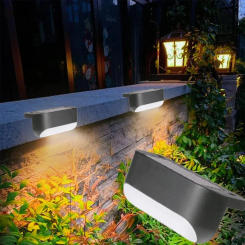 Warm Solar Staircase Light LED Solar Step Light for Outdoor Stairs Wall Lamp for Step Fence Garden Yard Patio and Pathway Decor