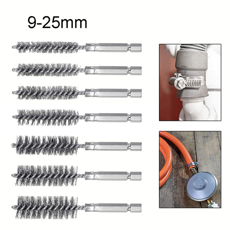 Description Picture 2 of item9-25mm Cleaning Brush Wire Tube Machinery Cleaning Brush Rust Cleaner Washing Polishing Tools For Cleaning Polishing Removing