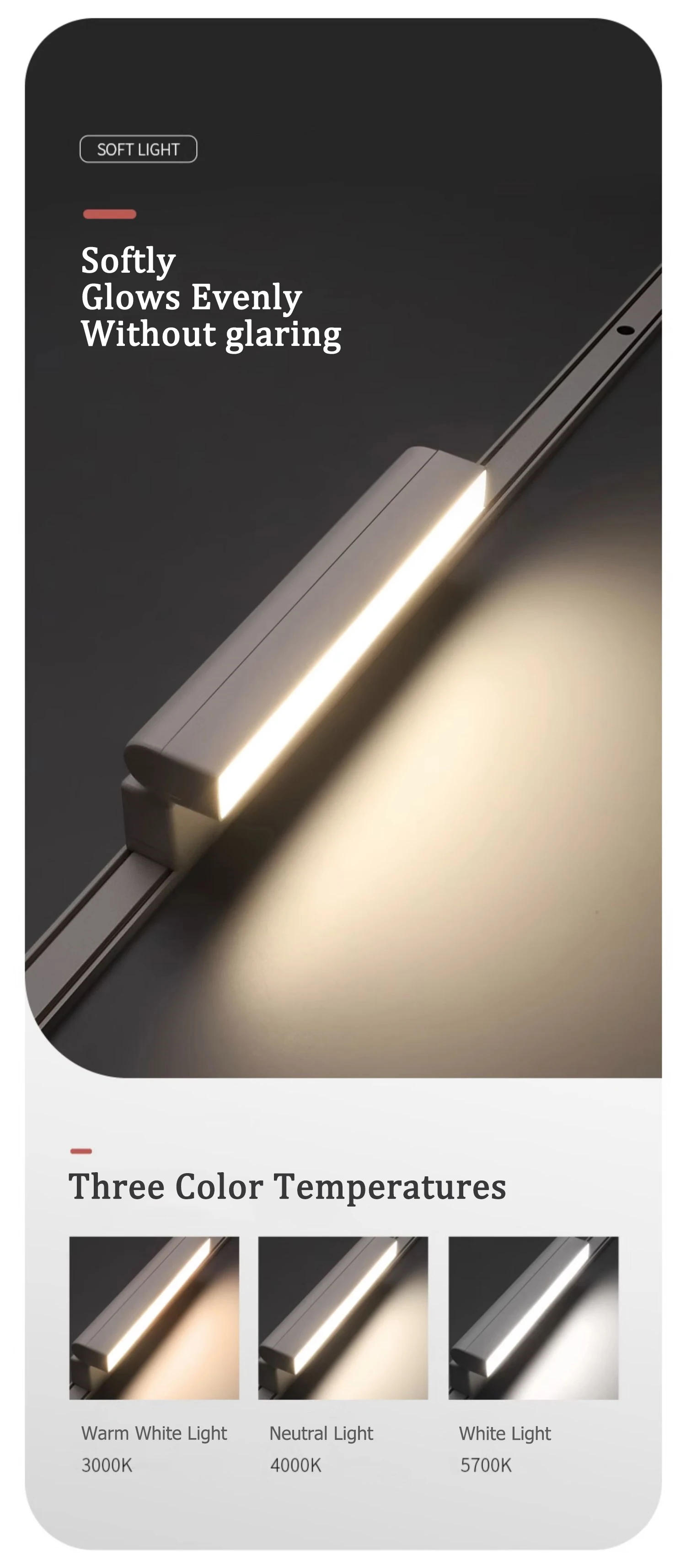 Description Picture 5 of itemMagnetic Led Track Lights 6mm Ultra Thin 48V Surface Mount Ceiling Light System Black Magnet Rail Lamp Spotlight for Living Room