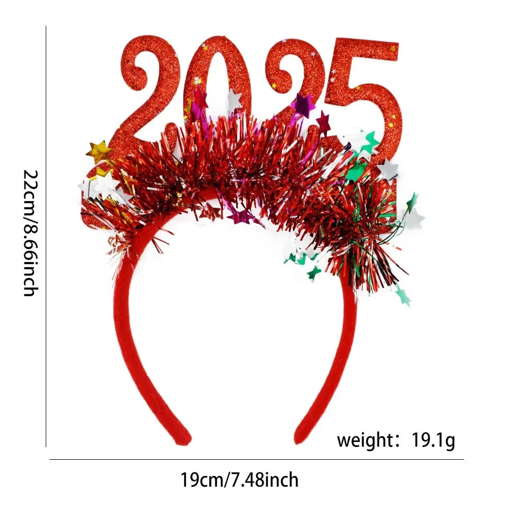 Description Picture 4 of itemNew Year 2025 New Year's Eve Headband Shining Colorful Headwear Happy New Year 2025 Carnival Merry Christmas Party Decor