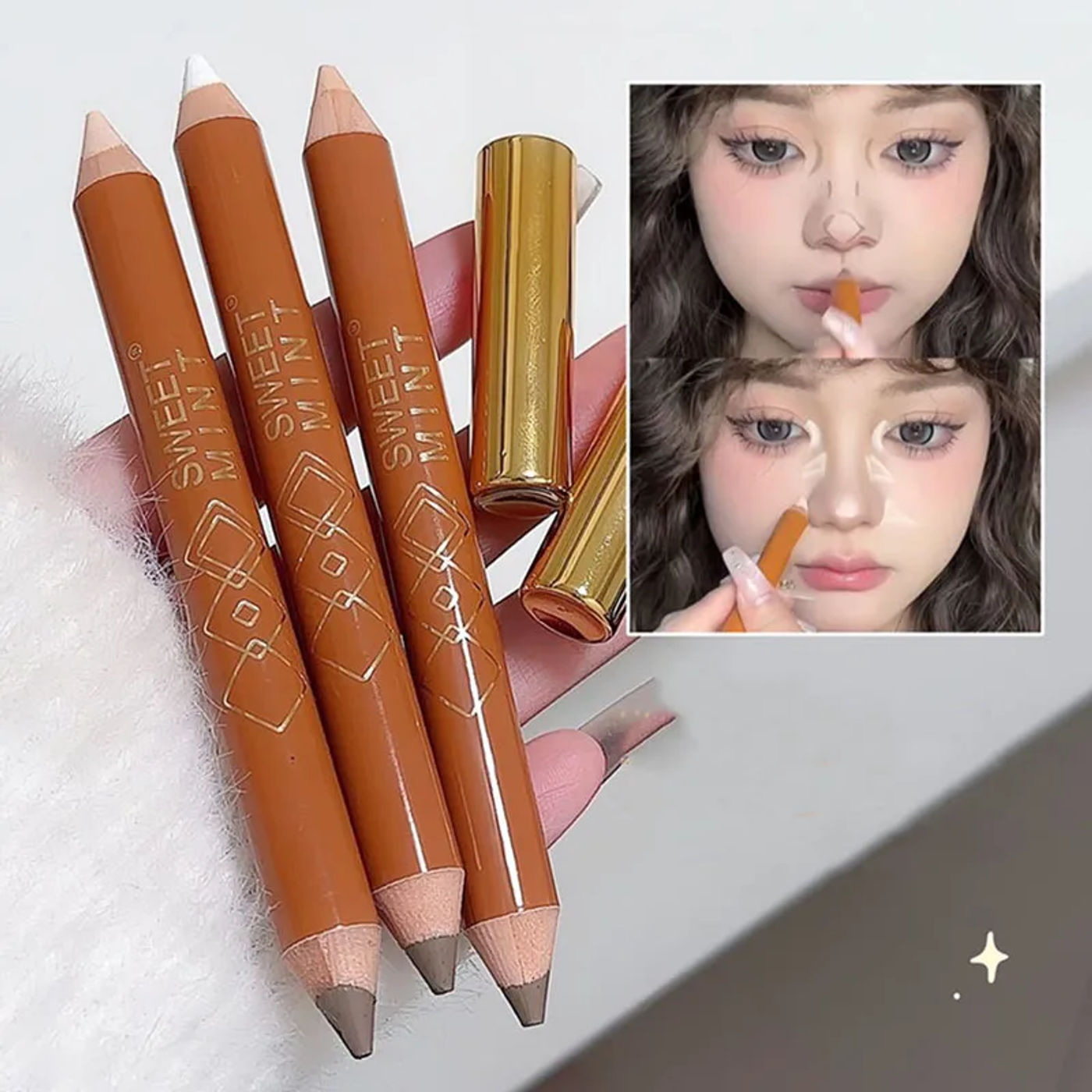 Description Picture 5 of itemDouble-ended Contouring Shading Pen Face Brighten Nose Shadow Profile  Natural Three-dimensional Highlight Stick Korean Makeup