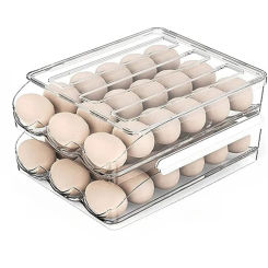 rolling refrigerator storage box Multi-layer egg storage boxKitchen egg carton for egg rack tray Plastic egg