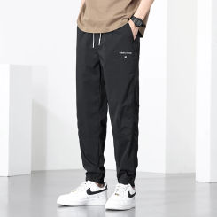 New Elastic Casual Pants for Men Loose Versatile Ice Feeling Tie Feet Sports Casual Pants for Men