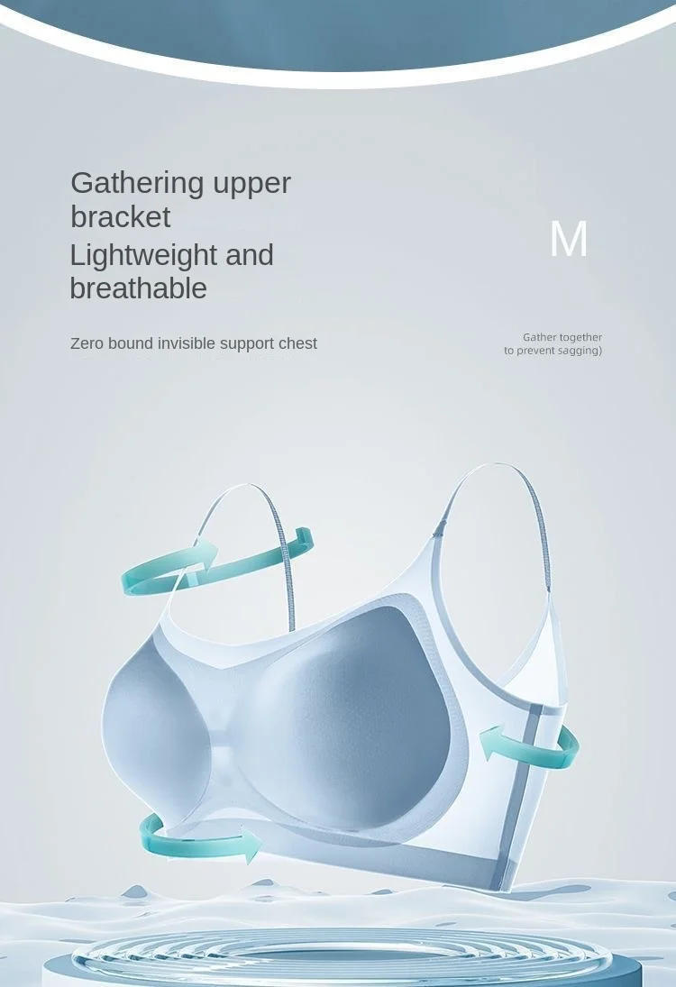 Description Picture 4 of itemWomen Ice Silk Beautiful Back Seamless Ultra Thin Bra Wireless Solid Vest Bra with Padded Inside Wear Sling Invisible Brassiere