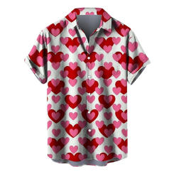 Herren Freizeit hemd Hawaii hemd Herren Sommer 3D-Druck lässig Kurzarmhemd für Herren Kleidung atmungsaktive Hemden