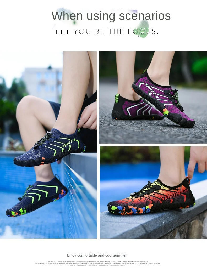 Description Picture 5 of itemSummer Unisex Swimming Sports Water Shoes for Men Outdoor Quick-drying Breathable Beach Shoes Women Wading Shoes Large