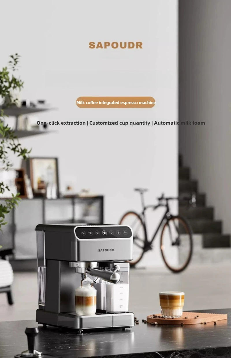 Description Picture 2 of itemHome Espresso Coffee Machine Semi-automatic Milk Frothing Espresso Machine 20Bar High Pressure Extraction Coffee Machine