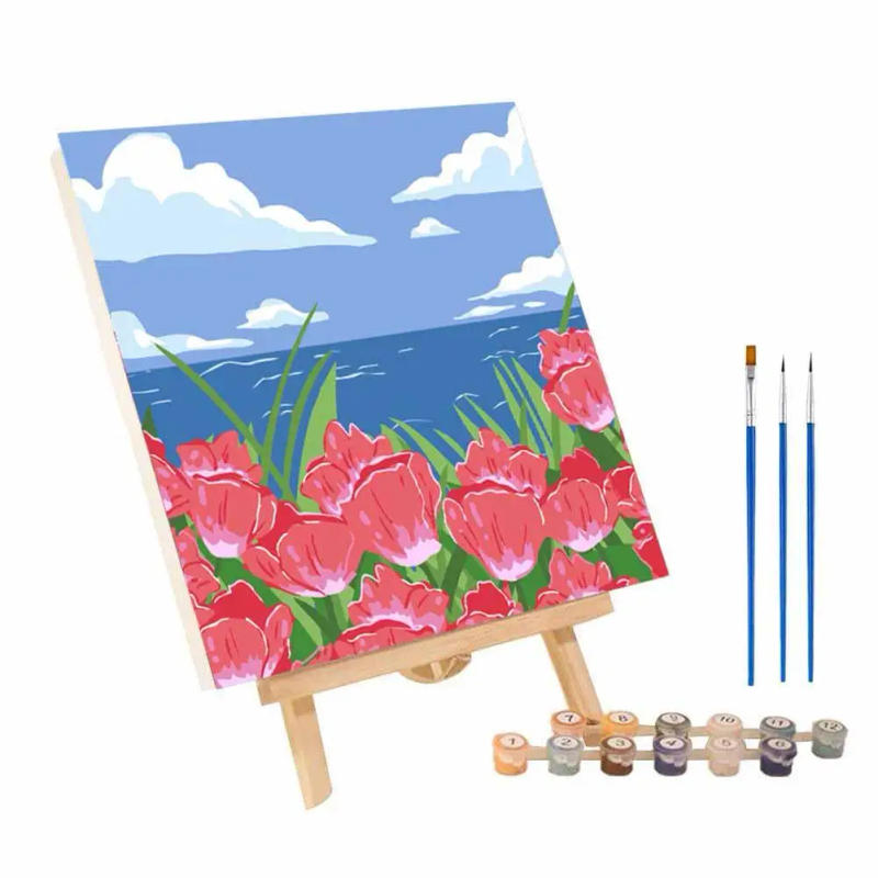 Description Picture 5 of itemOil Painting By Numbers Flower On Canvas With Frame Handmade Drawing Paints For Adults Picture Coloring By Number Decoration Art
