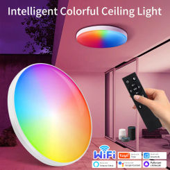 Tuya WiFi Smart Ceiling Light Remote Control Mobile Control RGB Colour Indoor Lighting Alexa Google Assistant Voice On/Off