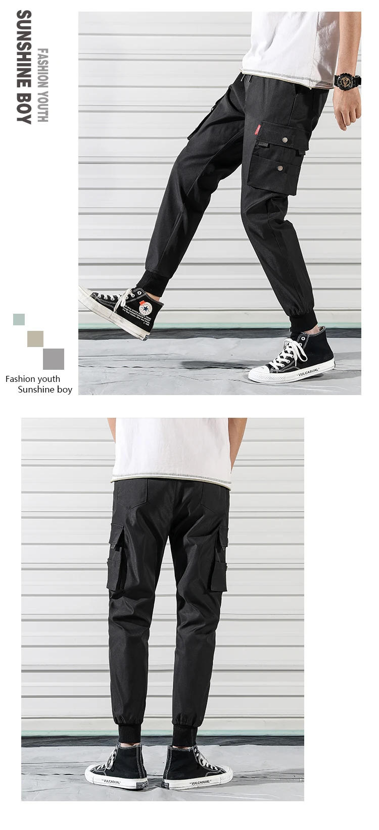 Description Picture 5 of item4 Colors!2023 Men's Workwear Pants with Plush and Thickened Winter Casual Harlan Leggings Casual Pants